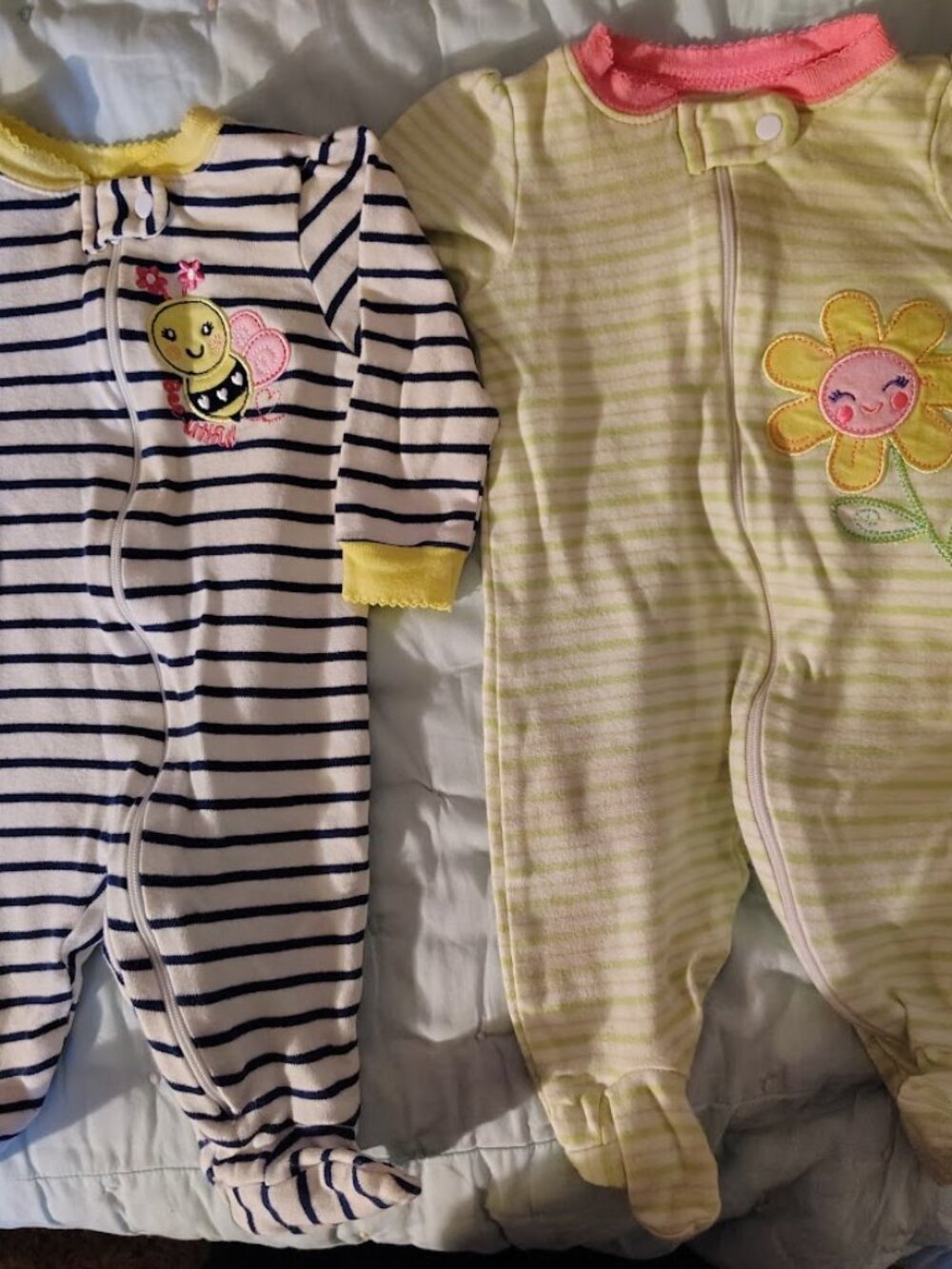 Infant Girls Set of 2 Garanimals Footie Pajamas Size 0-3 Months